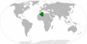 Weltkarte mit Algerien
