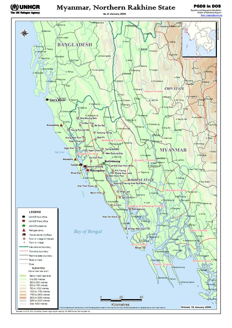 Siedlungsgebiet der Rohingya- Lage